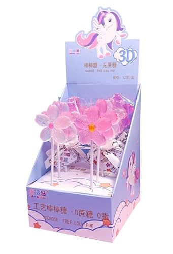 棒付きキャンディ ロリポップキャンディ 個別包装 創造的なモデリング 面白くてかわいい 棒付き飴 お菓子 駄菓子 キャンディ 面白いお菓子 (12本*1箱, 桜ス ・シェイプ)
