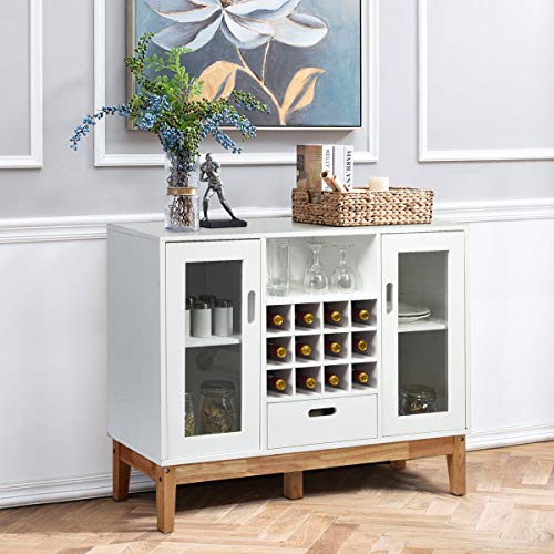 image for Giantex Buffet Sideboard, Wood Kitchen Server, Storage Cupboard, Wine 