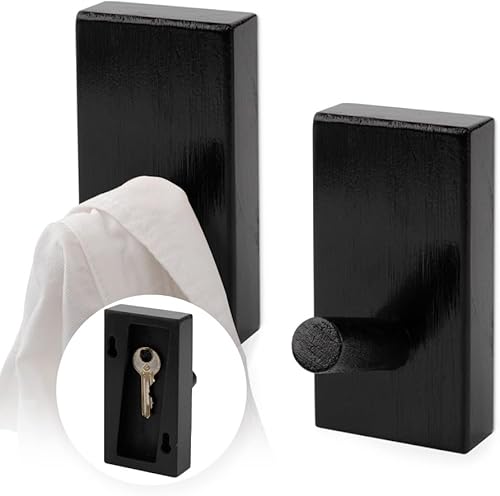 Ganchos de pared para sombreros con almacenamiento oculto para llaves, ganchos decorativos, organizador individual para sombreros, toallero con