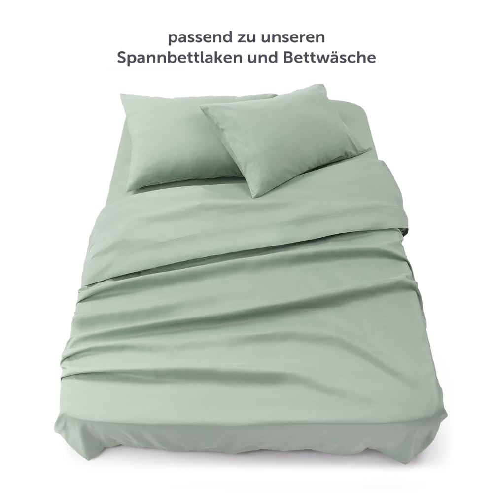 Blumtal® Basic Betttuch 320x275 cm für Matratzen 200x200 cm - Bettlaken ohne Gummi - Oeko-TEX zertifiziertes Betttuch ohne Gummi - Leintuch aus Microfaser - Bettlaken 200x200 in Summer Green