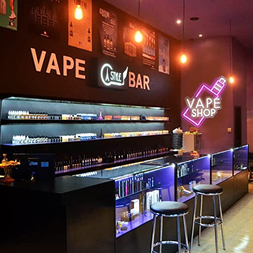 Image of Smoke Shop Neon Sign for Business Advertising or Vape Shop Display.Atmosphere Neon Lights for Pub,Smoking Lounge.5V USB Powered.
