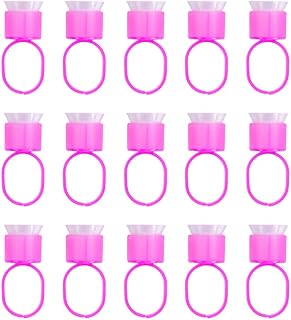 FOMIYES Tattooing Pigment Caps 30pcs Pigment Ring Cup, Tattoo Ink Sponge Cup Ring, Plastic Tattoo Ink Caps, Embroidered Ring Cup Supplies(Rosy) Tattooing Ink Caps