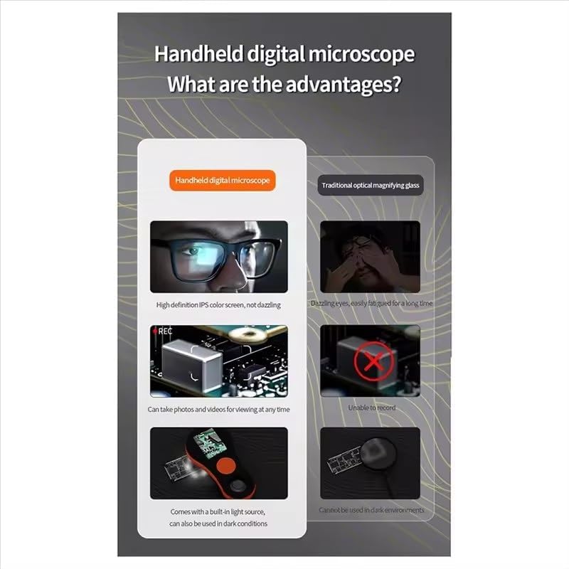 500X Digital Microscope 1080P Video Coin Microscopio with Magnifying Glass Electronics Repair