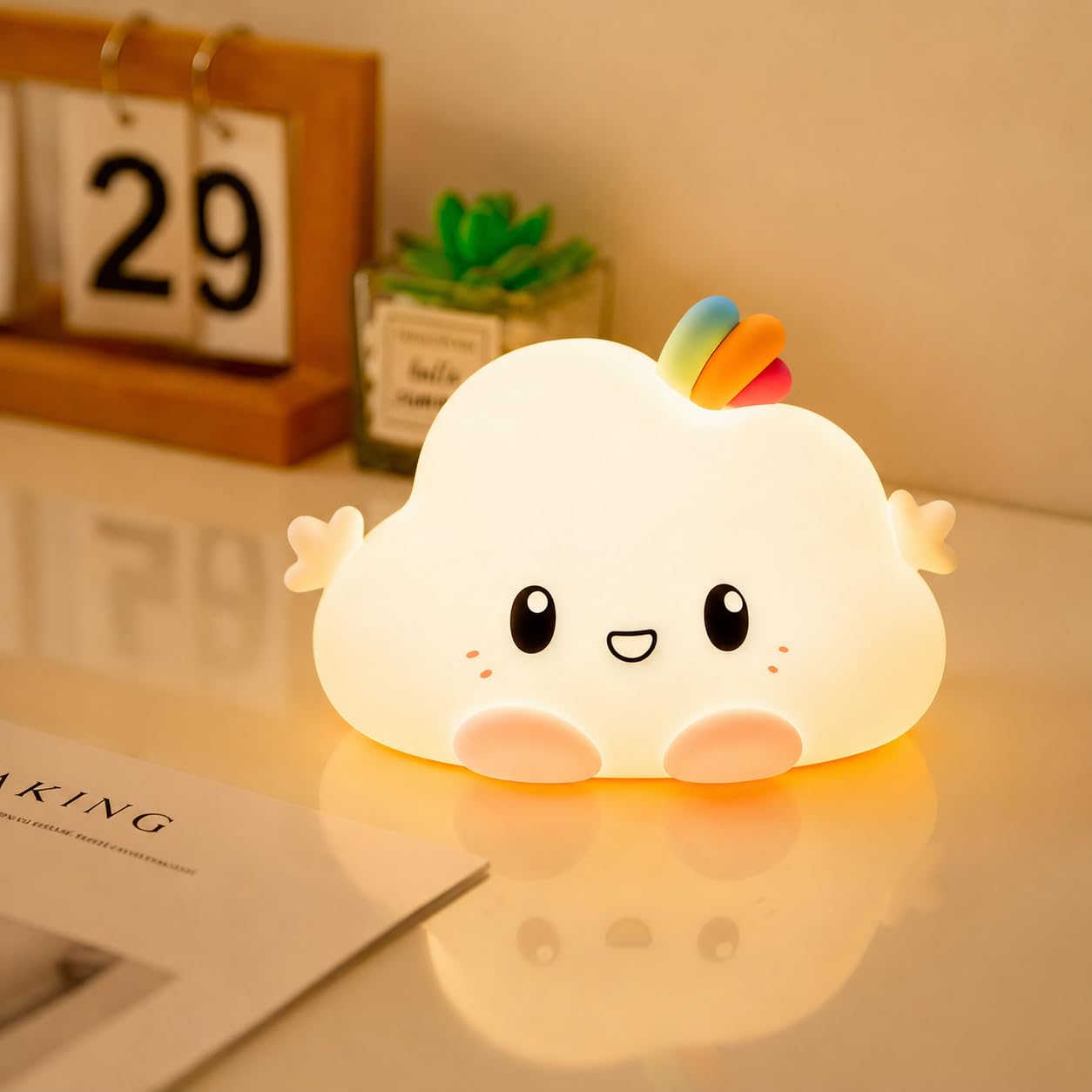 Lámpara de Noche Bebé — Luz de Noche para Niños Nube Recargable