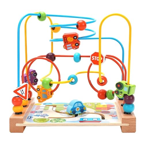 Funny Ocean-Themed Wooden Bead Maze Toy for Kids Ages 1-5 - Montessori Educational Plaything to Stimulate Fine Motor Skills and Learning