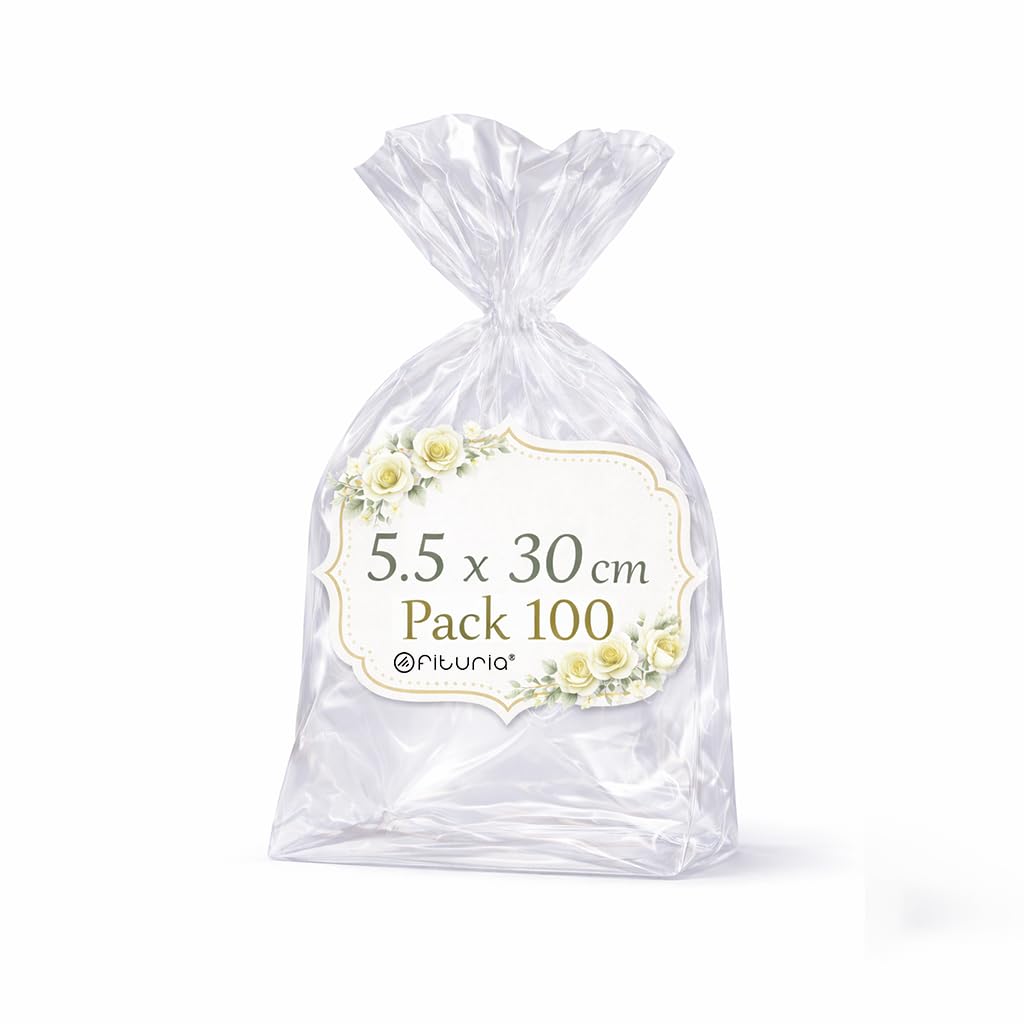 Ofituria Bolsas Celofán Transparente 10 x 15 cm, Bolsas Transparentes para Chuches y Regalos – Bolsas Plastico Transparente para Cumpleaños Infantiles, Galletas y Detalles, 1 Pack (100 Bolsas) — view 48