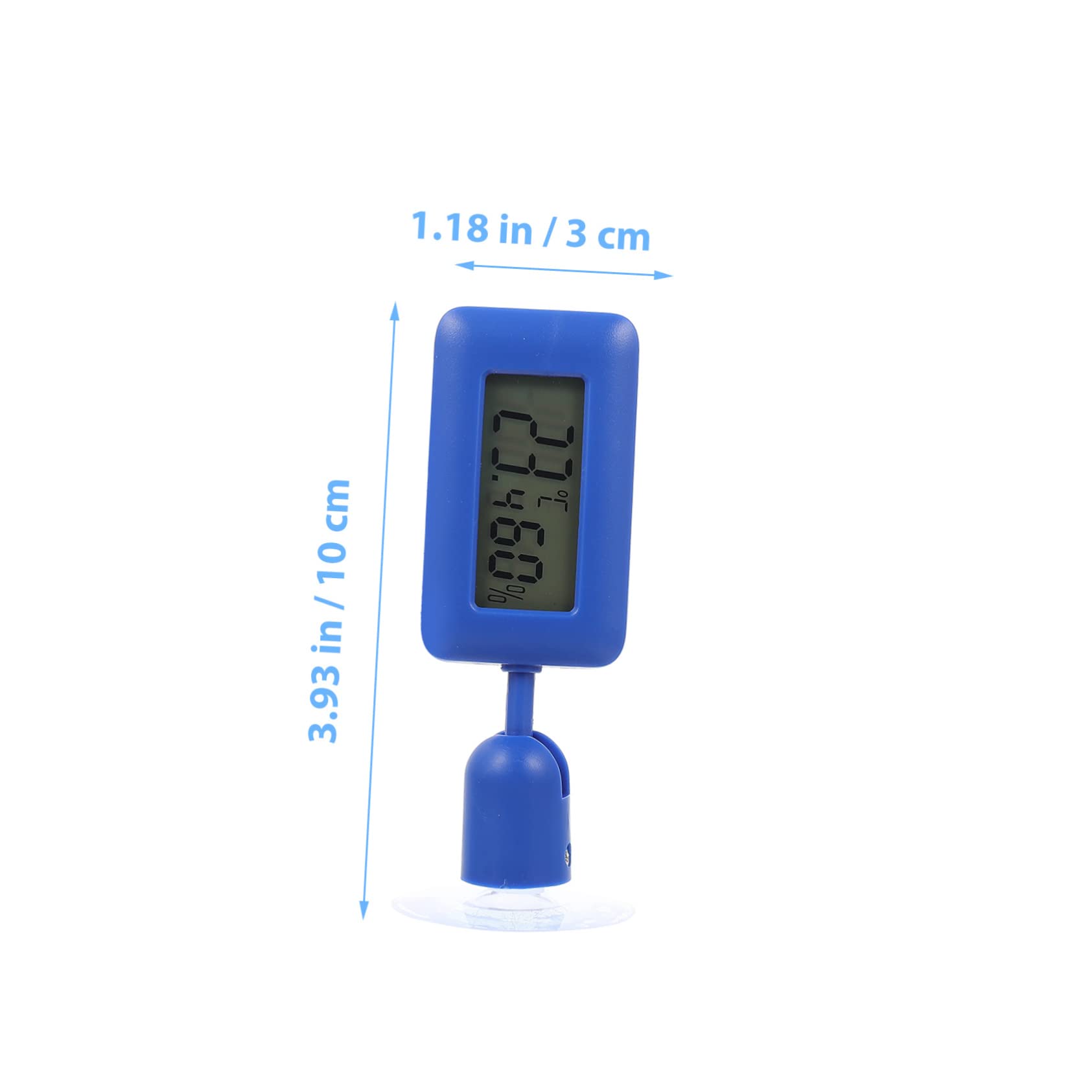 Housoutil 4piezas Digital Para Reptiles Ventosa y Pantalla Lcd Medidor De Temperatura y Humedad Rotativo Para Terrarios y Acuarios Accesorios Para Dragones Barbados y Otros Reptiles