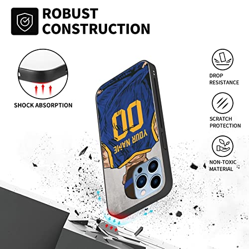 Custom Basketball Player Jersey Silicone Shockproof Phone Case Compatible For Iphone 14 13 12 11 Pro/Pro Max/Mini Custom Design Your Name And Number Fans City Gift #TOP4