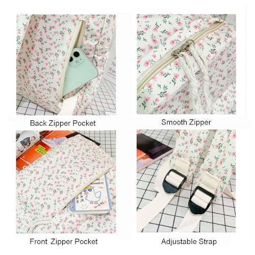 Image of Floral Canvas Backpack Women Backpack Purse Fashion Waterproof Rucksack Shoulder Bags Casual Travel Daypack