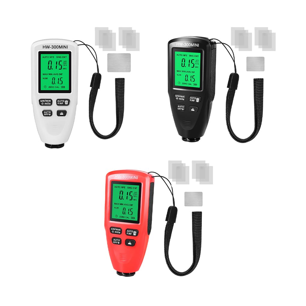 Misuratore del tester del misuratore di spessore dispositivo di ispezione della vernice Misurazione della pittura pellicole per automobili LCD ad precisione portatile, Bianco
