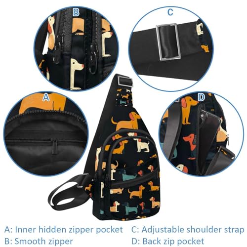 Mochila cruzada multicolor con correa ajustable para running 2