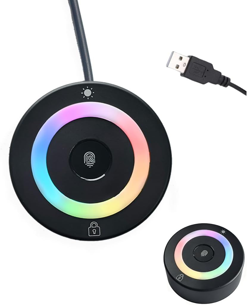 USB Fingerprint Reader Fingerprint for Windows10/11, Tap and Go with 360° Touch with 5ft Extension Cable-Windows Password Free Operation Windows Hello Automatic Driver Installation