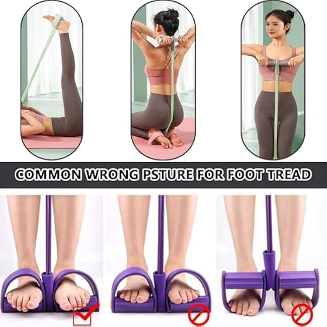 2025 Upgrade Multifunction Tension Rope or Exercise Sit Up Exercise Equipment,Pedal Ankle Puller,Bands-6 Tube Pedal Ankle Puller for Women Men