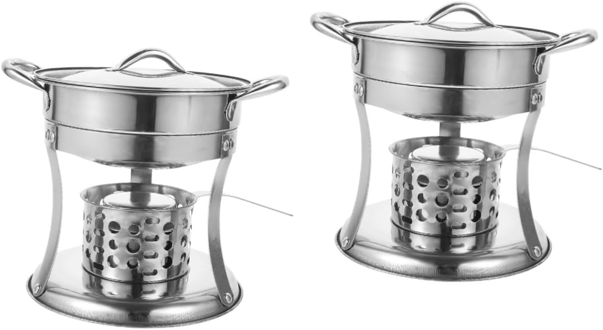 Alipis 2pcs Single Fire Stove Chocolate Fondue Maker Camping Hotpot Pot Food Warming