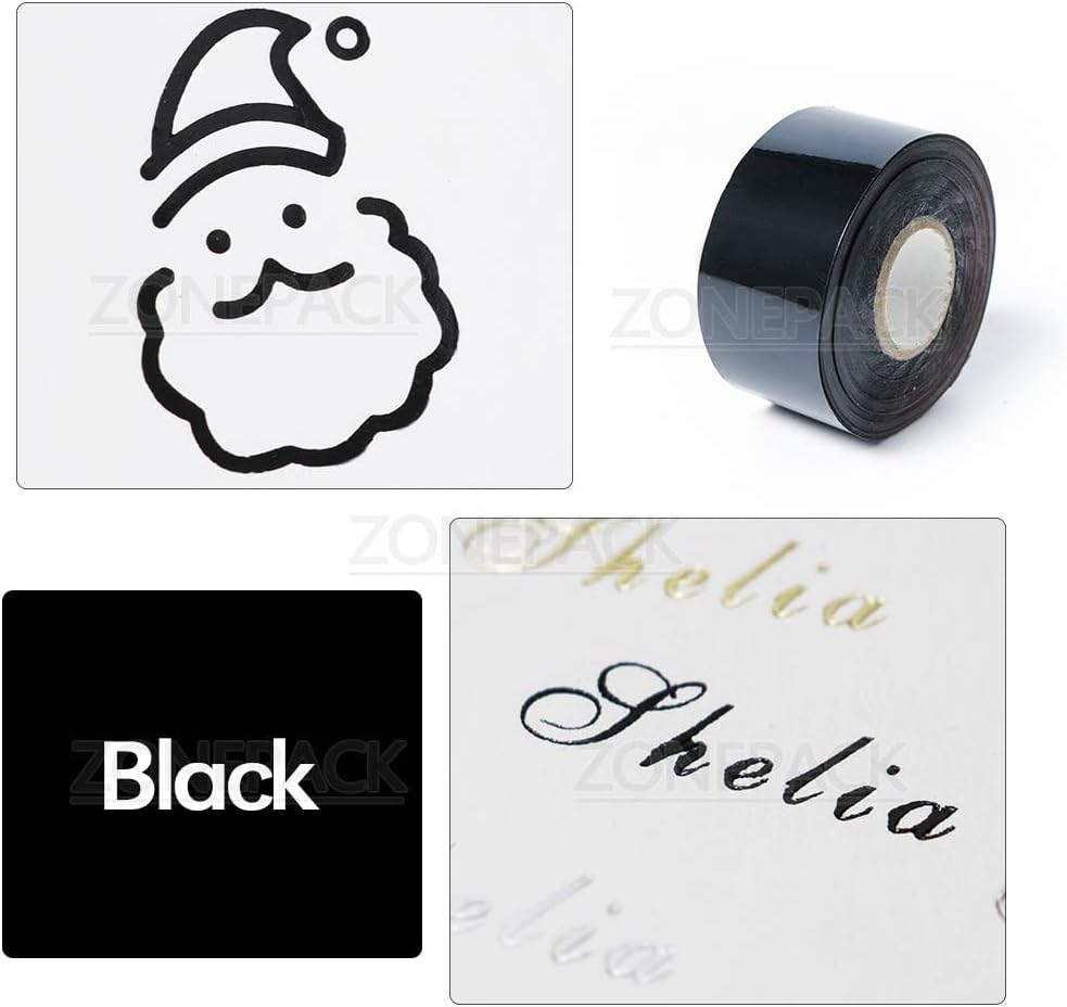 ZONEPACK Hot Stamping Foil Paper Black Heat Transfer Foil for Leather Greeting Cards Paper Embossing DIY Crafts Logo 1.2'x400ft