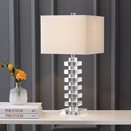 JONATHAN Y JYL2054A June 28" Crystal LED Lamp Contemporary,Transitional,Glam for Bedroom, Living Room, Office, College Dorm, Coffee Table, Bookcase, Clear