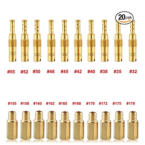 Alyone 20-Piece Carburetor Main Jet Idle Jet Kit, Including 155-178 Main Jets And 32-55 Main Jet Idle Jets For Koso Pwk Oko Cvk Pe Pwm Type Slow Speed Jets (E Set). #TOP3