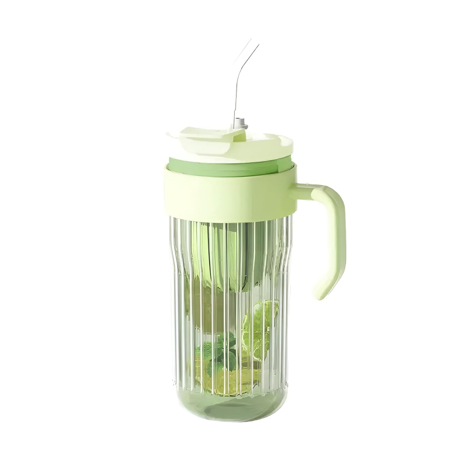 JIGHSTIAL Glass Travel Sipper Tumbler with Lid & Straw, Glass Sipper Drinking Can/Mug for Iced Tea Coffee Fruit Juice Cold Beverage (Green) (B0DFW9JH3W) Amazon Price History, Amazon Price Tracker