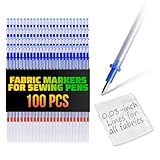WellieSTR SG_B00VCRSWPU_US 100 Pieces Silver Fabric Marker Textile Ink Refill Patchwork Marking Pen, red