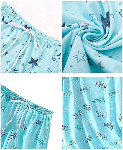 Image of ENJOYNIGHT Women Pajama Shorts Cotton Lounge Bottoms Sleep Shorts with Drawstring & Pockets