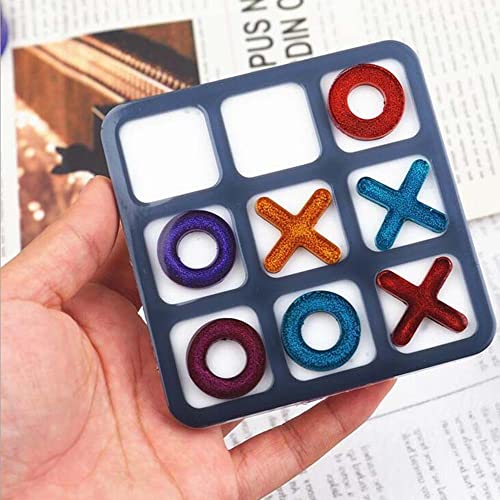 1 Piece Tic Tac Toe Mold Fun Family Chess Resin Mould XO Board Mold for DIY Family Party DIY Making - Image 4