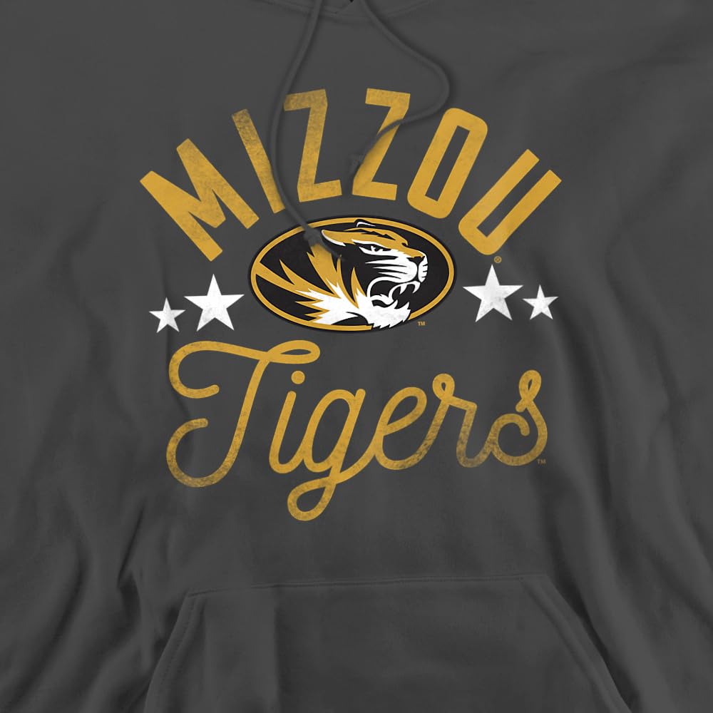 University of Missouri Mizzou Official Tigers Unisex Adult Pull-Over Hoodie,Charcoal, X-Large