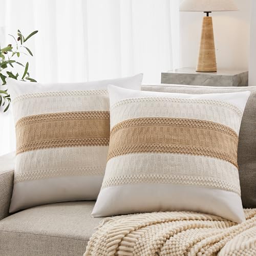 YZJZEDS Soft Cotton Boho Throw Pillow Covers Set of 2,