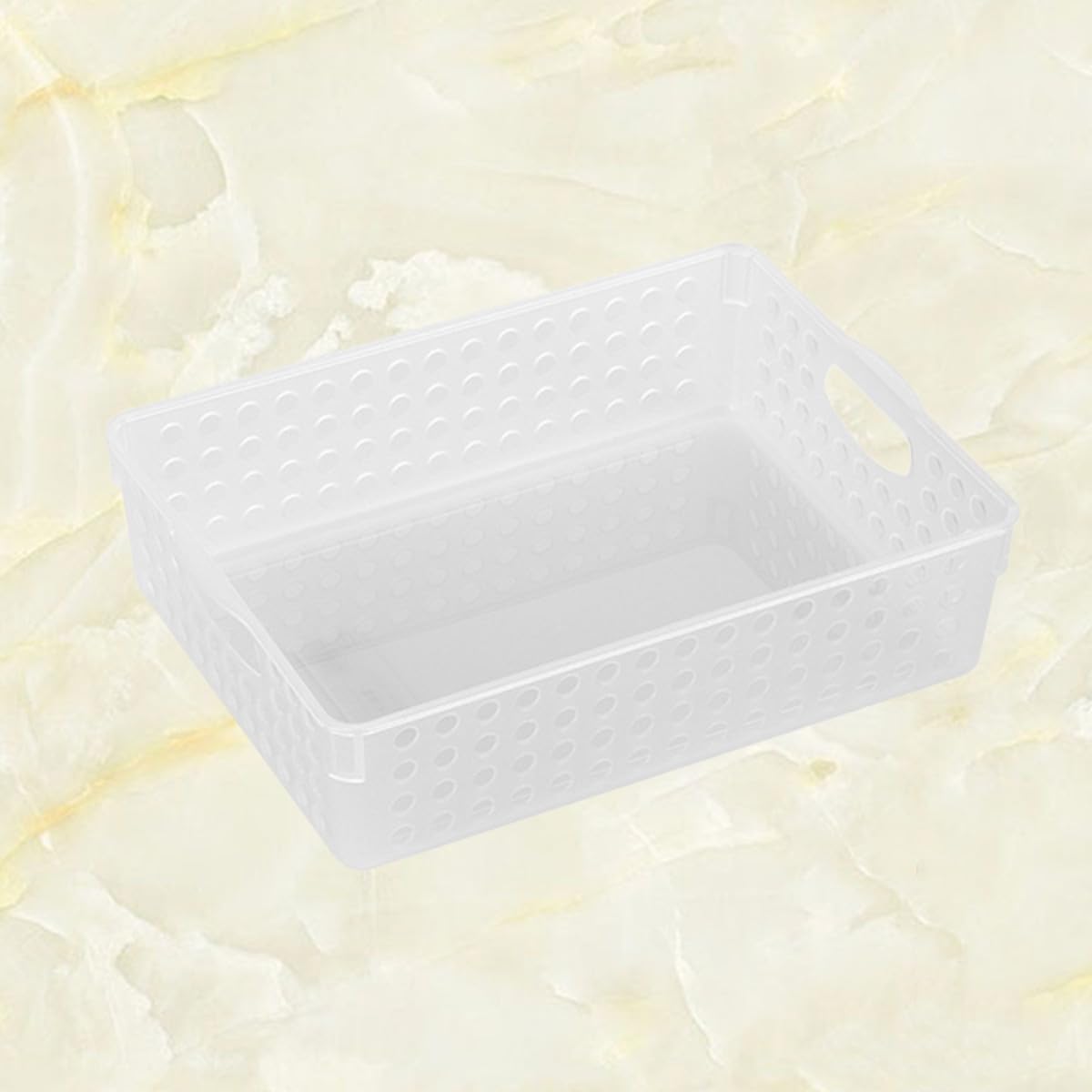 NUOBESTY 3pièces Panier De Rangement Plastique Creux Pour Documents Organisateur De Bureau Et Maison Blanc
