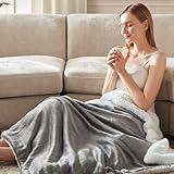 ACCU-WARMTH Heated Blanket Queen Size Fast Warming Heating Electric Blanket with 6 Heat Settings & 4 Hours Auto-Off, Ideal Gift for Her, 84'x90', London Grey