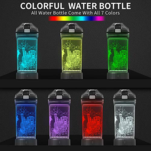 Botella de agua para niños con luz LED 3D de dinosaurio para el colegio 3