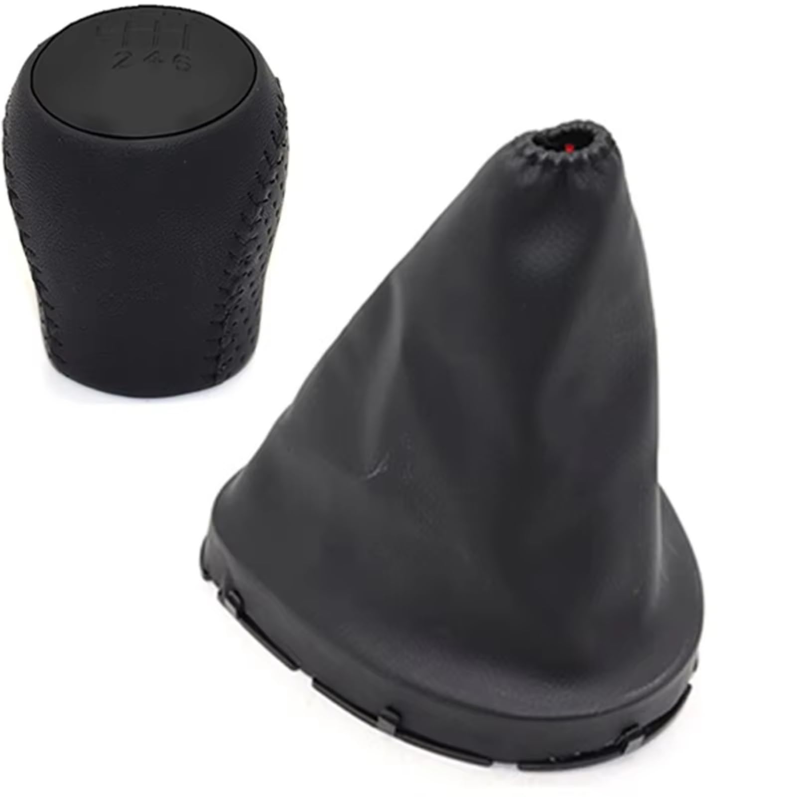 HILLAR Car Gear Stick Knob for Nissan for Qashqai J10 2006-2015 for X-Trail T31 Gearbox Gaiter Stick 6 Speed Gear Shift Knob Boot Lever Gaitor Shifter(Set Black)