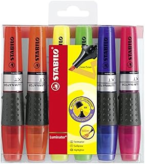 Highlighter - STABILO LUMINATOR - Pack of 6 - Assorted colours