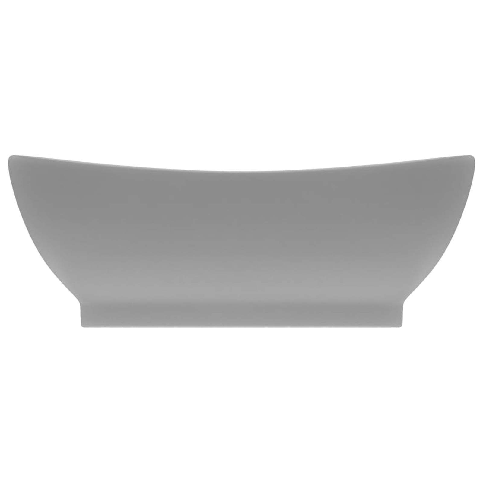 LAPOOH Lavabo Lujoso Ovalado con rebosadero cerámica Gris Claro Mate, Fregadero, Lavabo Baño, Lavamanos Baño, Lavatorio Casa De Banho, Mueble Lavabo sobre Encimera