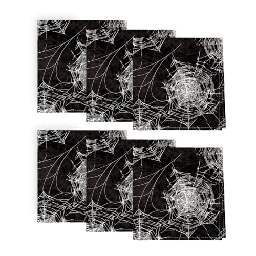 Servilletas de Tela Halloween Horaldaily 18 x 18 in, Negra x6 miniatura 1