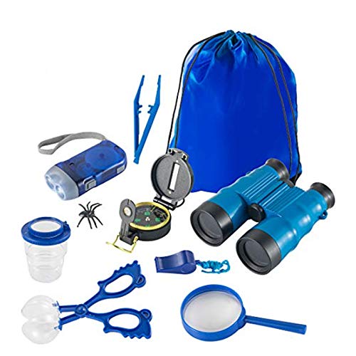 AOYMJRS Kit Explorer para niños  9 en 1 para de 3 a 12 años Niñas con binoculares