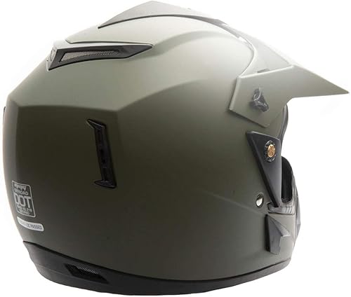 Miniatura 6 de MMG Combo de 30 cascos todoterreno para adultos, DOT, MX ATV Dirt Bike Motocross UTV, XL, verde militar, incluye guantes y gafas de equitación