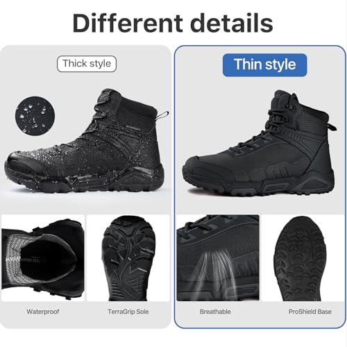 Image of FREE SOLDIER Men's Waterproof Tactical Work Boots Lightweight Comfortable Combat Hiking Boots