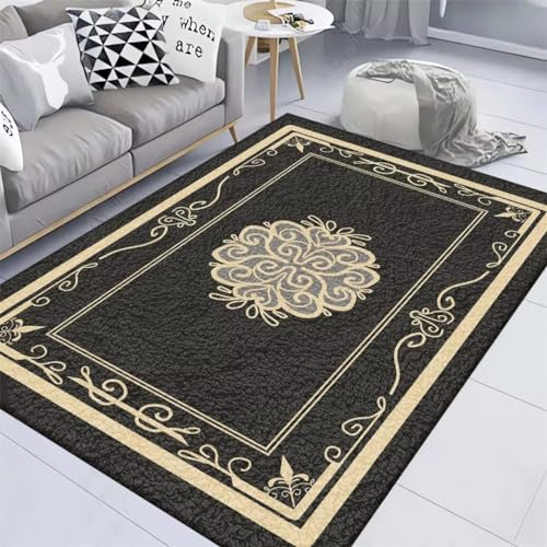 Tapis de couloir 120x200cm à damier noir en vinyle lavable pour animaux - 2