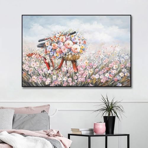 Impression fleur vélo GELYX toile scandinave sans cadre format 50x70