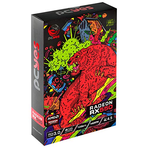 PLACA DE VIDEO AMD RADEON RX 550 4GB GDDR5 128 BITS SINGLE-FAN - GRAFFITI SERIES - PJRX550R5SF - PCY