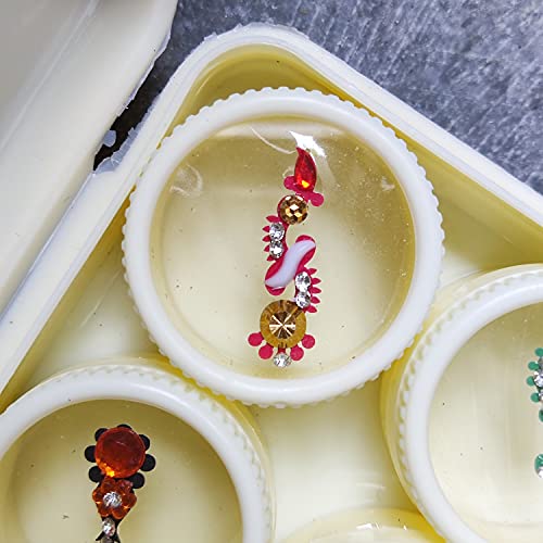 Bindi Box Long Multicolored Crystal Bindis Bridal Face Jewels Forehead Tika (Pack Of 20 Bindis) #TOP4