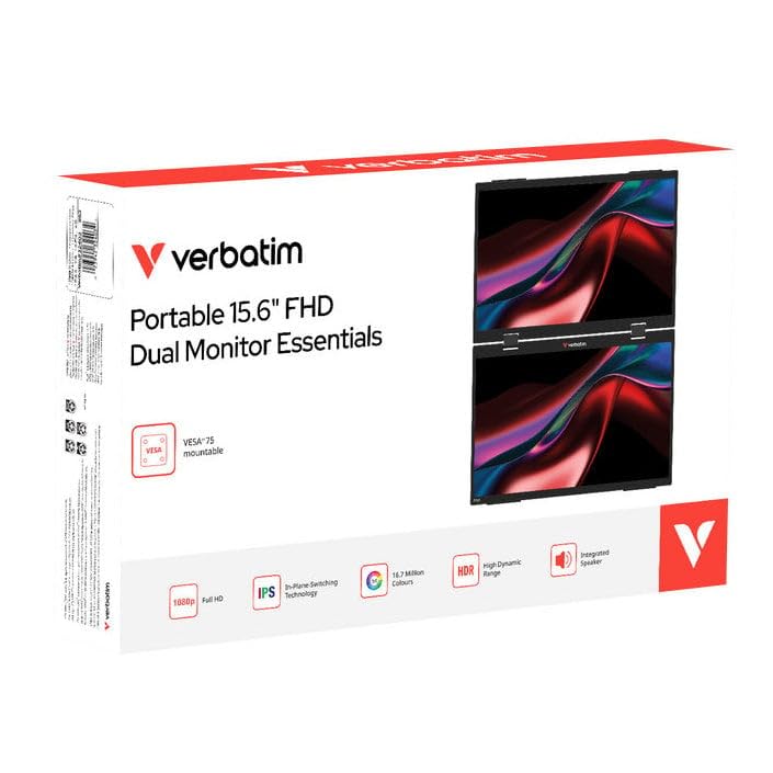 Amazon.co.jp: Verbatim デュアルポータブルモニター 2つの画面 15.6