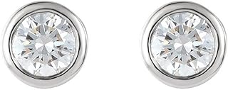 Inverness 4 mm Bezel Titanium Piercing Earrings Clear cristal, Sterile Hypoallergenic for Sensitive Ears. Packaged in sterile, tamper-resistant cassettes.