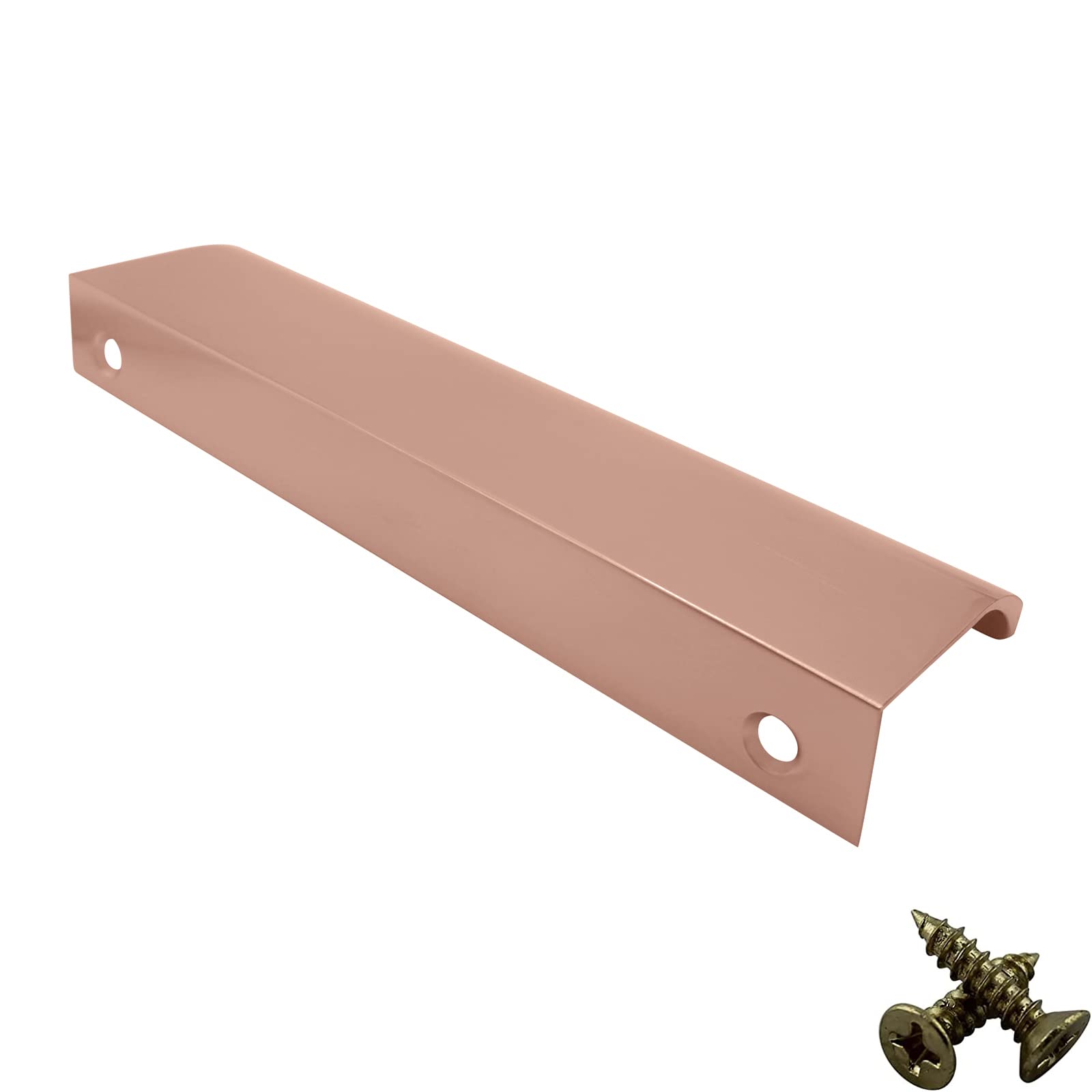 M4TEC Bar Kitchen Cabinet Door Handles Cupboards Drawers Bedroom Furniture Concealed Finger Edge Pull Handle for Wardrobe & Bedroom Cabinet Hardware Rose Gold. VD3 Series: 96 mm Pack of 10 - Image 3