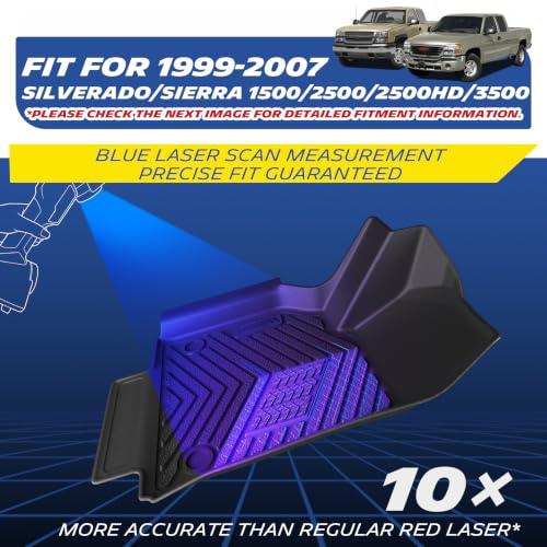 Image of Michelin Vehicle Mats for 1999-2007 Silverado /Sierra 1500 /2500 /2500HD /3500 | Extended Cab, 2007 Fit Classic Body Only, All-Weather TPE Custom Fit Liner, Premier