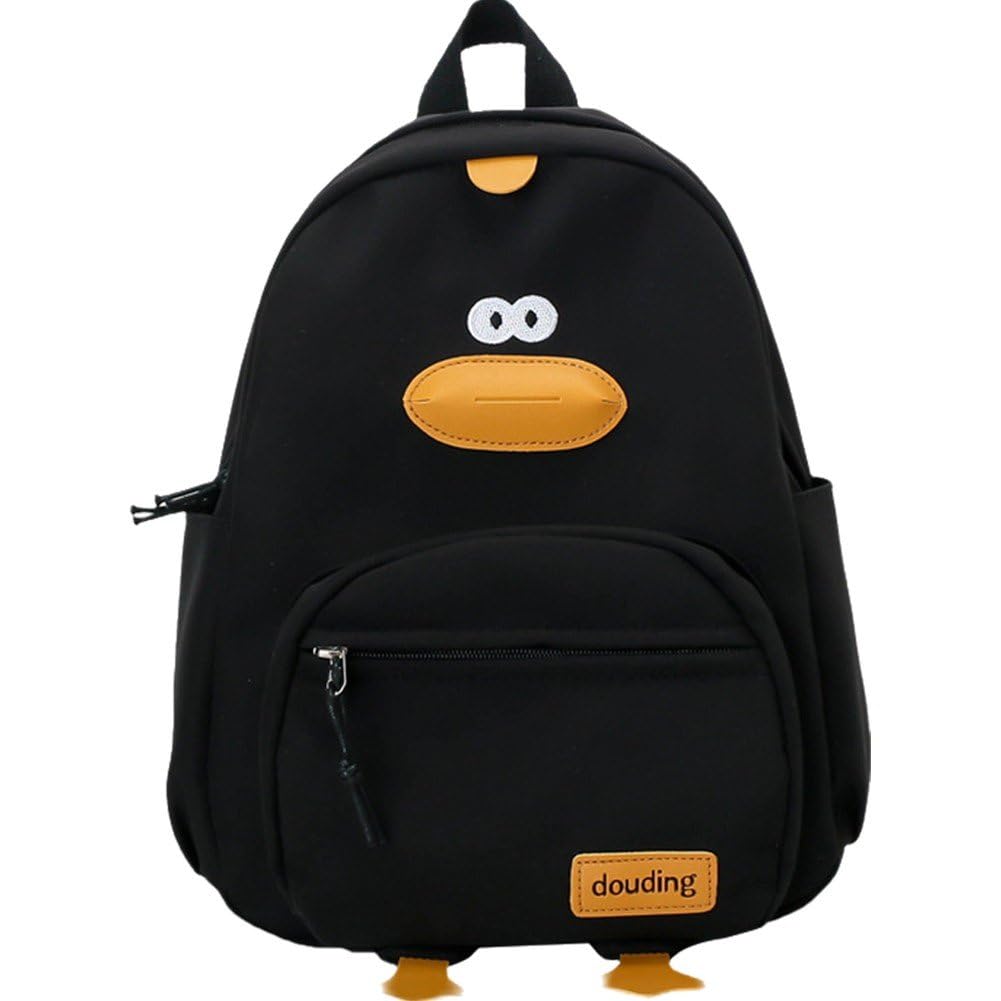 Sanfly Kids School Backpack, Cute School Bags, Kawaii Duck Corduroy Rucksack Handbags, Casual High School Bag Daypack Children's Backpacks for Girls Boys