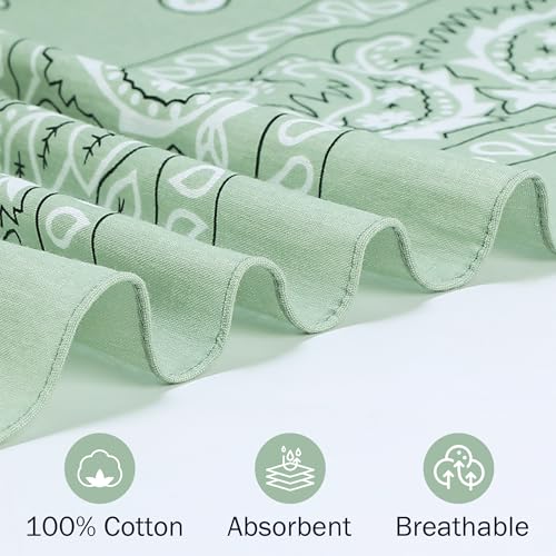 Image of Mochabao 100% Cotton 27 inch x 27 inch Large Bandanas for Men & Women, Multi-Purpose Bandana Headbands, Square Head Scarf