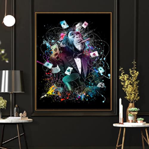 Impression singe graffiti coloré moderne grand format carré 80x80 - 2