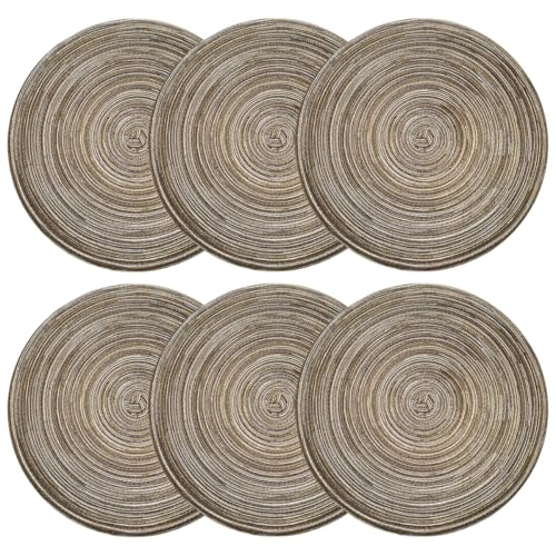 6 Pezzi 30 cm Tovagliette Rotonde, Cotone Lavabile Colazione, Resistenti