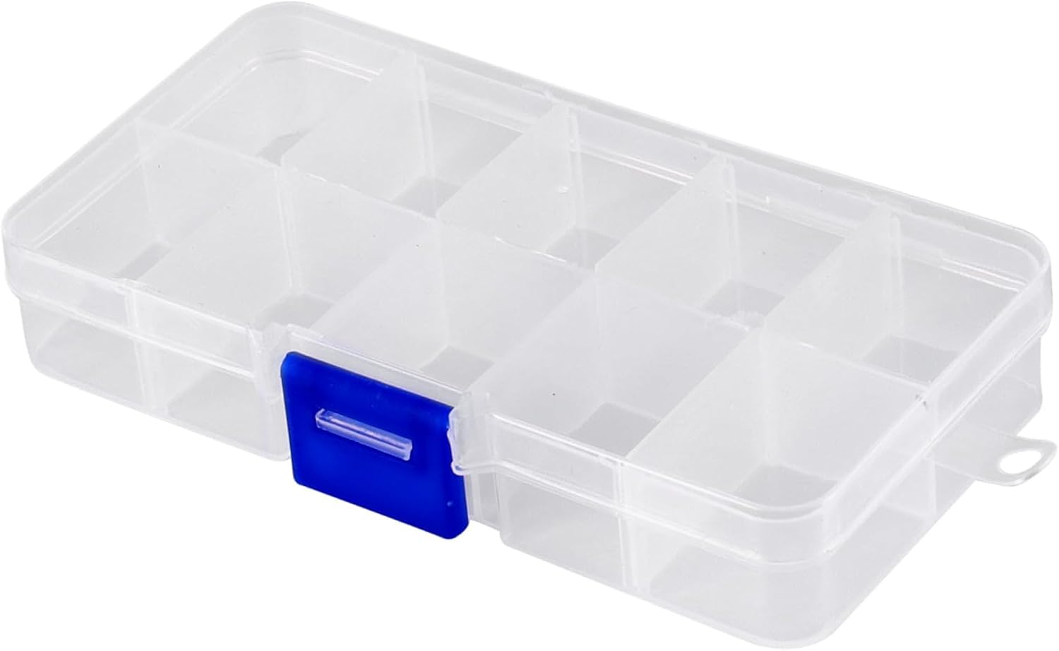CALLARON 10grids Jewelry Storage Box Earring Organizer Dividers Plastic Beads Case for Home and Office Blue Buckle
